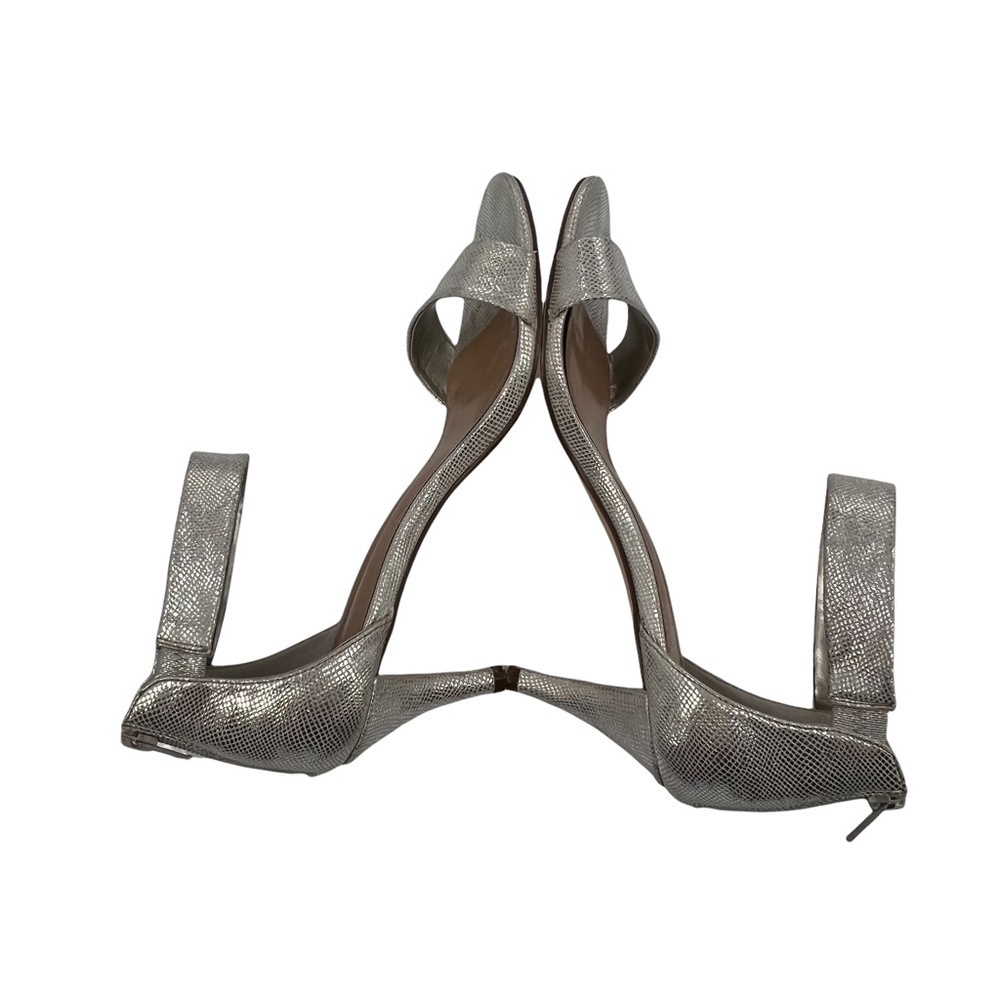 Style & Co Silver Ankle Strap Heeled Sandals Size 8.5 Women’s - Picture 5 of 8